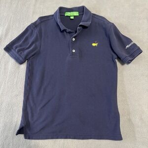 Masters Kids Youth Boys Golf Polo Shirt Size Small (7/8) Navy Blue Embroidered